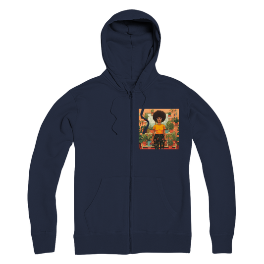 | Plant Mom Collection | Amina Tangerine | Premium Adult Zip Hoodie