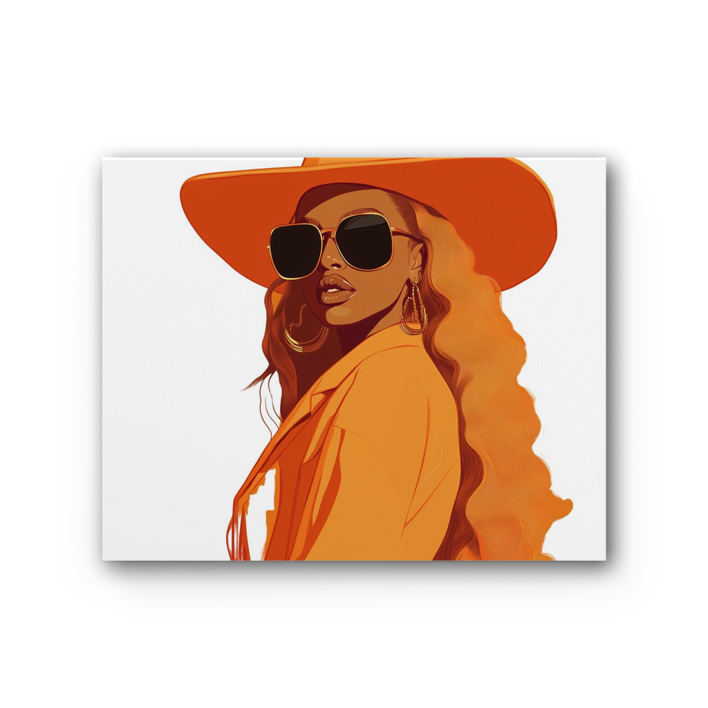 Bey Collection| Orange Diva | #cowboycarter Premium Stretched Canvas