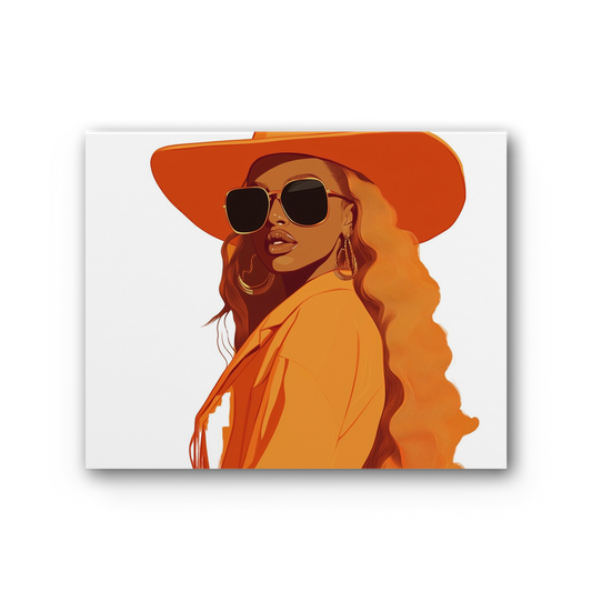 Bey Collection| Orange Diva | #cowboycarter Premium Stretched Canvas