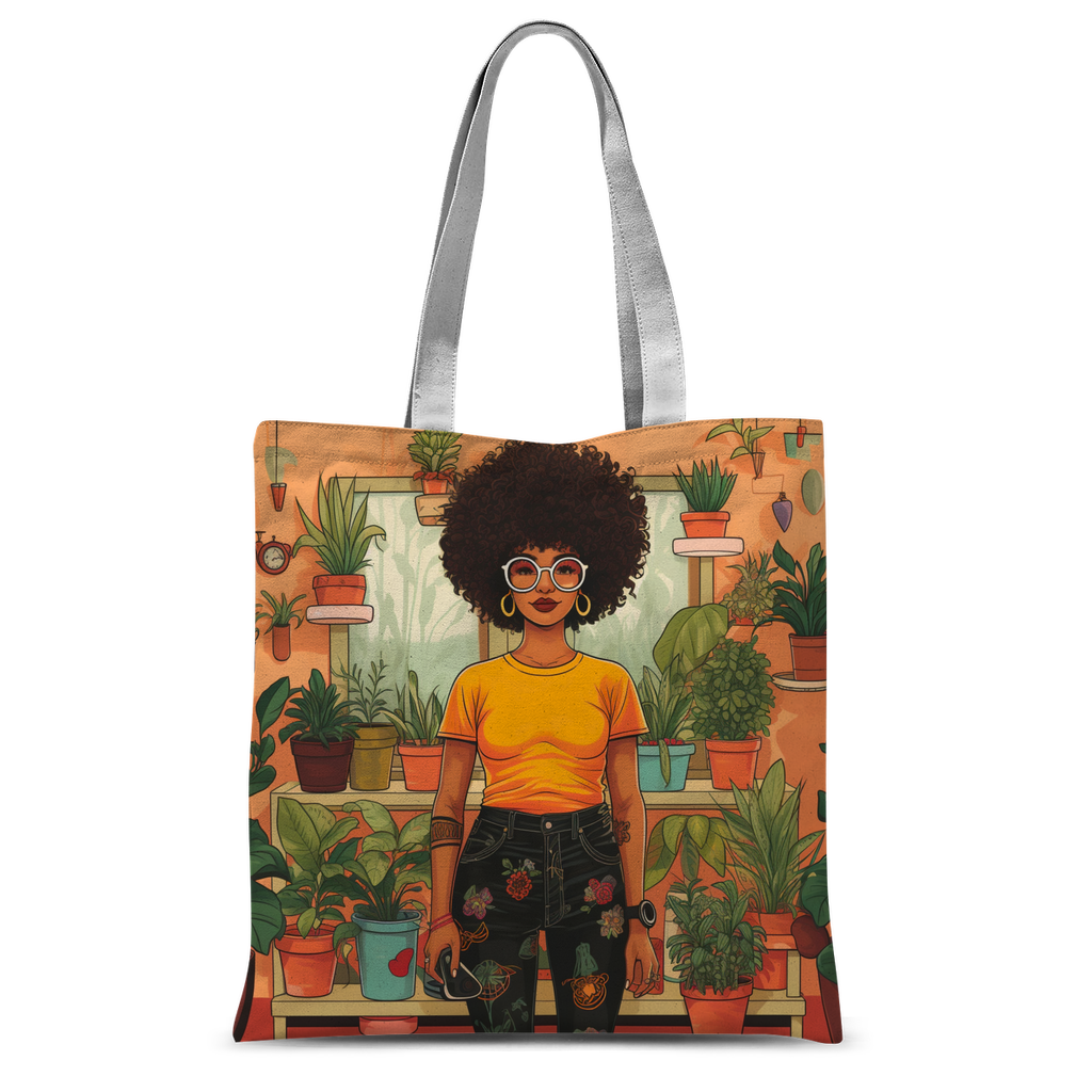 | Plant Mom Collection | Amina Tangerine | Classic Sublimation Tote Bag