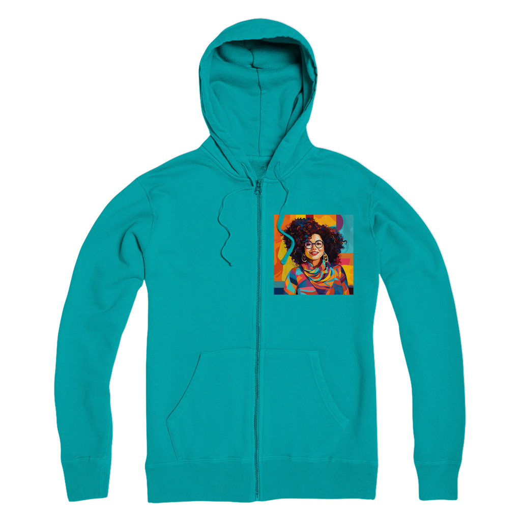 Black In Tech Collection| Maria| Premium Adult Zip Hoodie