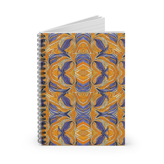 | Semi | Spiral Notebook - Journal | African Wax Print | Orange & Blue |