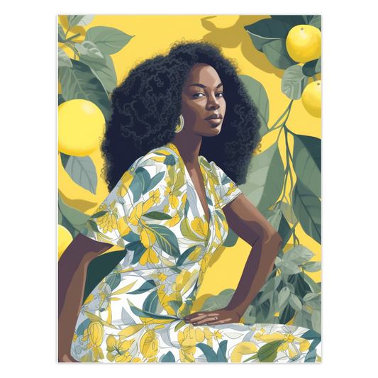 Lemon Zest | Express Self-Love with  Lemon Zest Collection| Folded Blank Greeting Cards | Black Women| African American| Greeting Card
