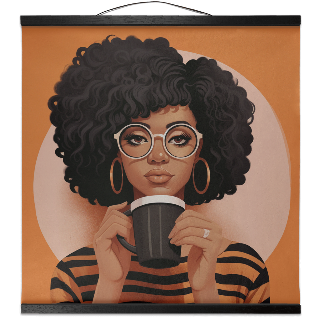 Coffee Break Collection|  Jamila |  Hanging Canvas | Black Women art |