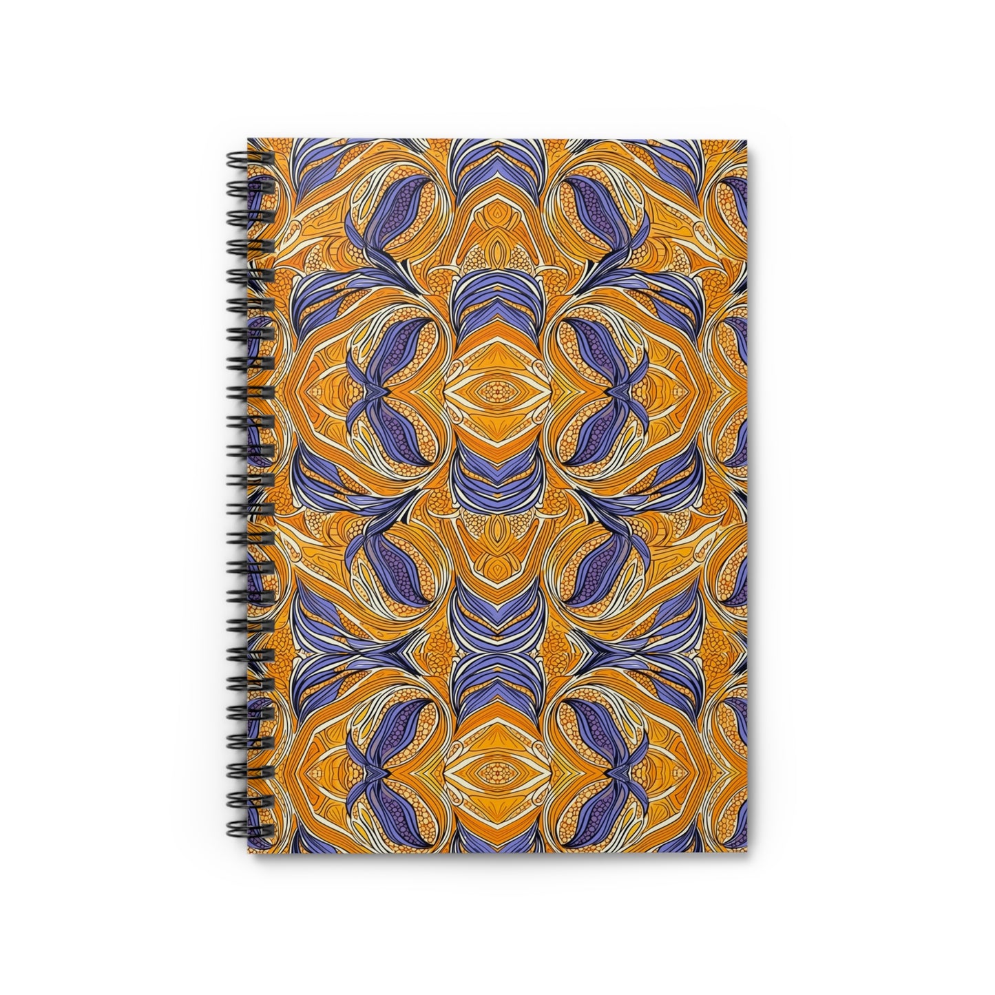 | Semi | Spiral Notebook - Journal | African Wax Print | Orange & Blue |
