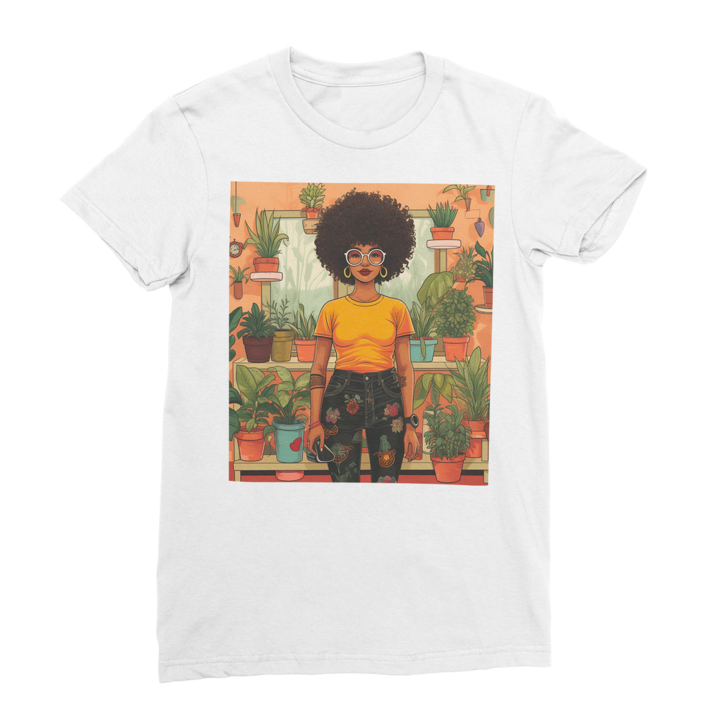 | Plant Mom Collection | Amina Tangerine | Premium Jersey Women's T-Shirt