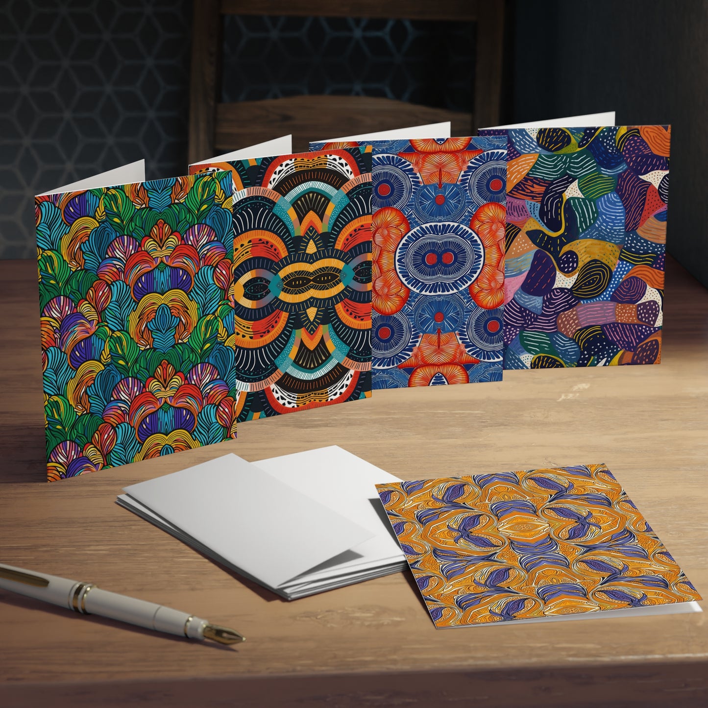 African Wax Print: Bulk Blank Greeting Cards (5-Pack)