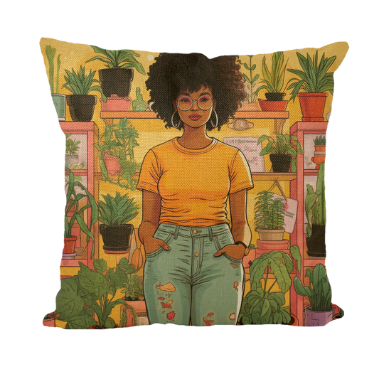 | Plant Mom Collection | Navia Sunlight | Throw Pillow with Insert