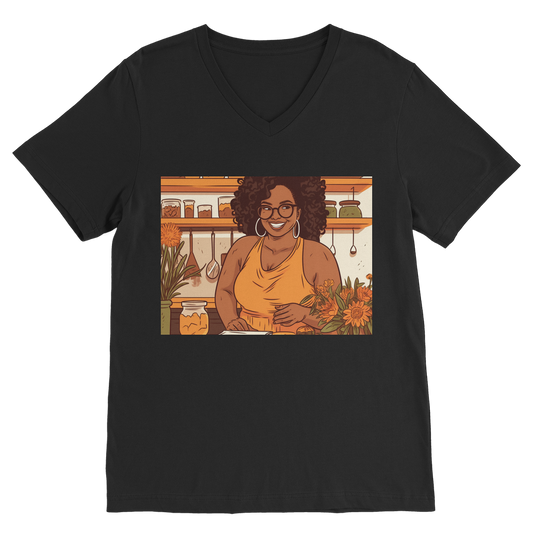 |Sunny Melanin Magic | Premium V-Neck T-Shirt