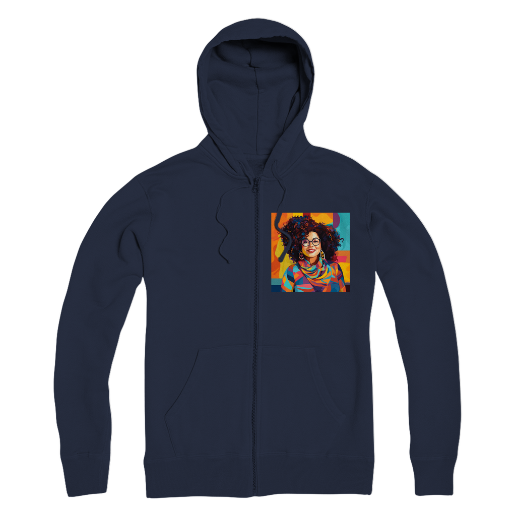 Black In Tech Collection| Maria| Premium Adult Zip Hoodie