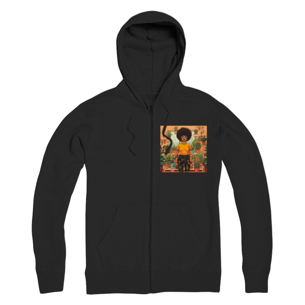 | Plant Mom Collection | Amina Tangerine | Premium Adult Zip Hoodie
