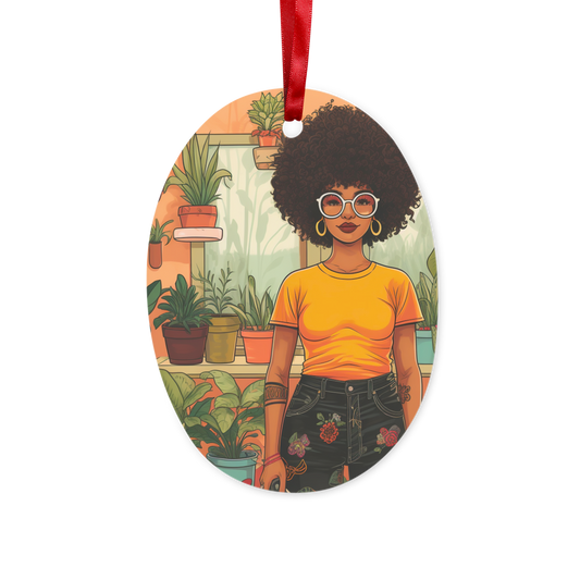 | Plant Mom Collection | Amina Tangerine | Ceramic Hanging Ornament