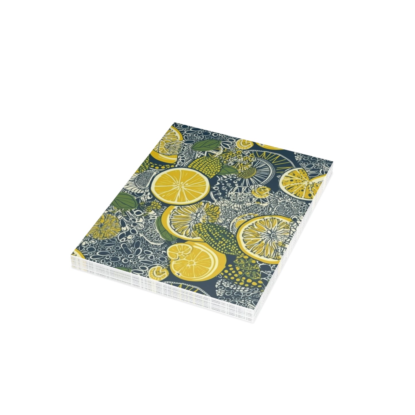 Lemons and Leaves: Lemonade brunch Blue Postcard Bundles |envelopes included | African Wax Print |