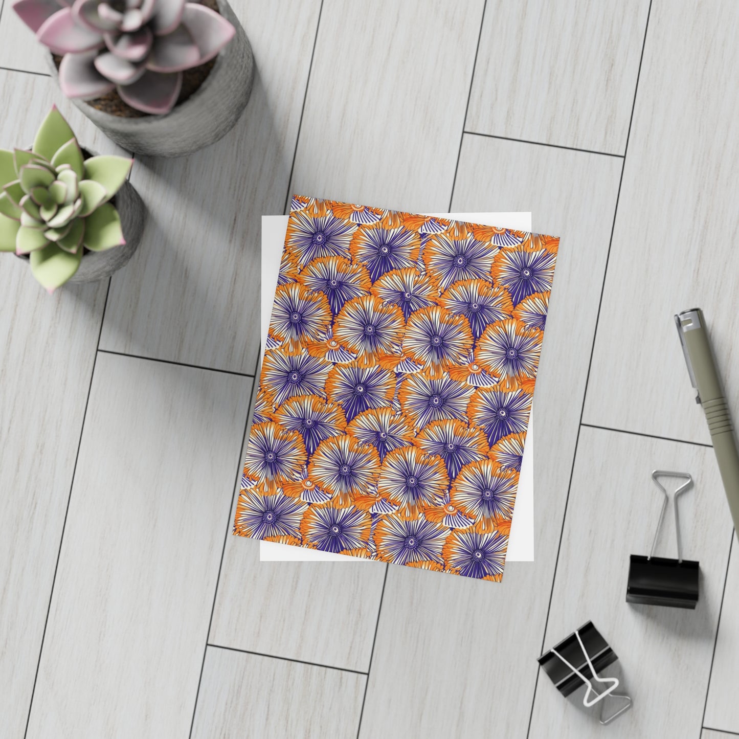 Aso Ebi Affair | Postcard Bundles (envelopes included) | African Wax Print | Orange and white|