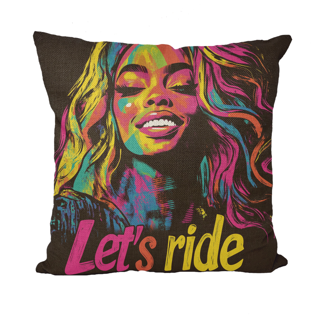 Bey Collection | Neon Bey - Lets Ride Throw Pillow with Insert