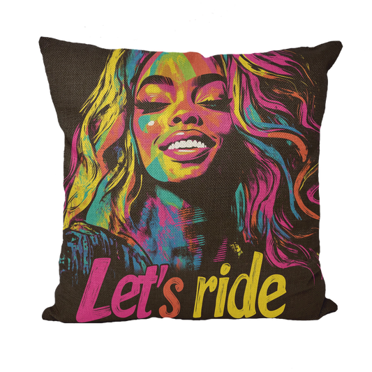 Bey Collection | Neon Bey - Lets Ride Throw Pillow with Insert