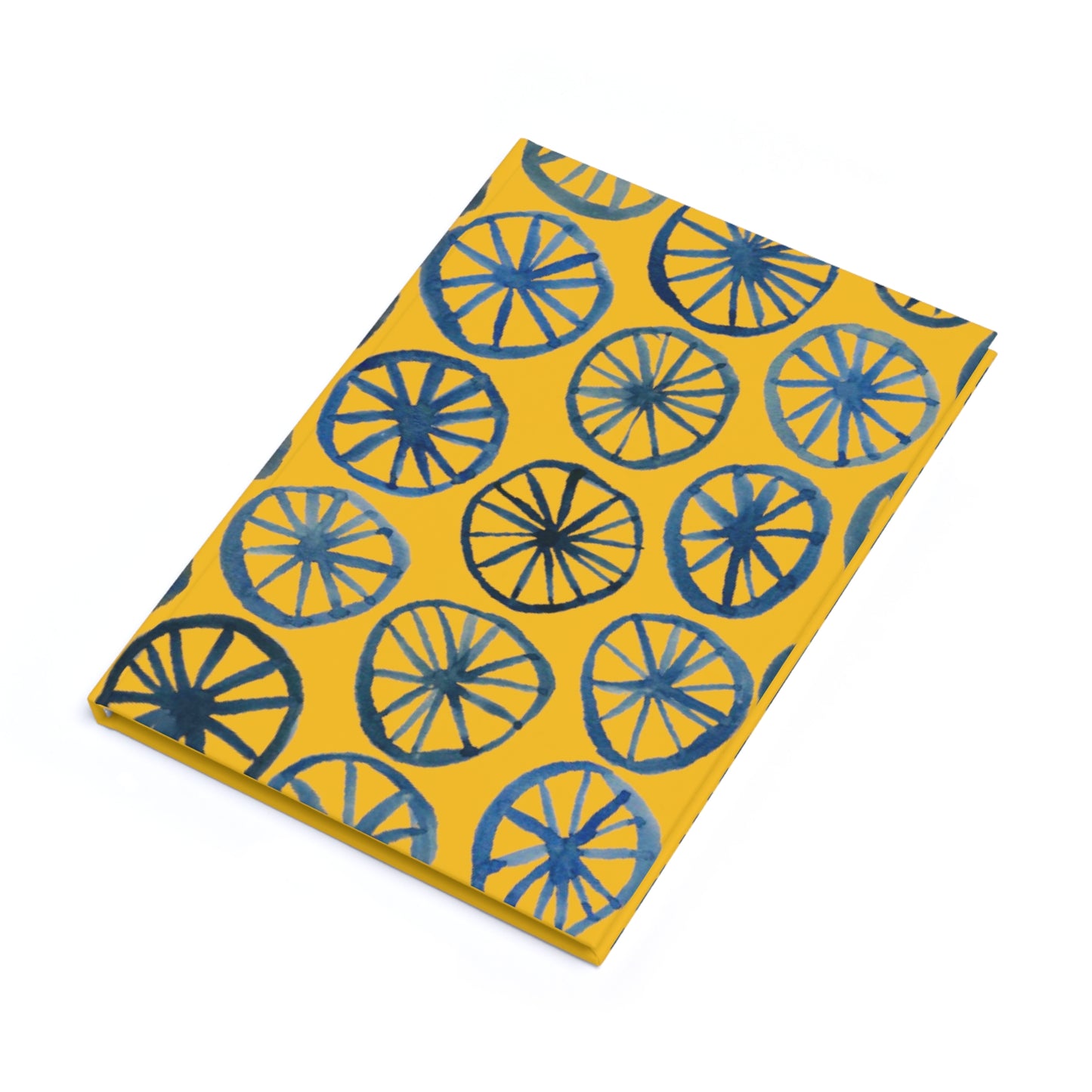 Wheels Watercolor | African Wax Print | A5 Hardcover | Blank/Ruled Pages|