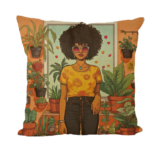 | Plant Mom Collection | Amina Tangerine | Throw Pillow with Insert