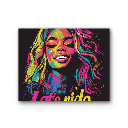 Bey Collection | Neon Bey - Lets Ride Premium Stretched Canvas