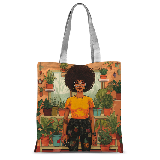 | Plant Mom Collection | Amina Tangerine | Classic Sublimation Tote Bag