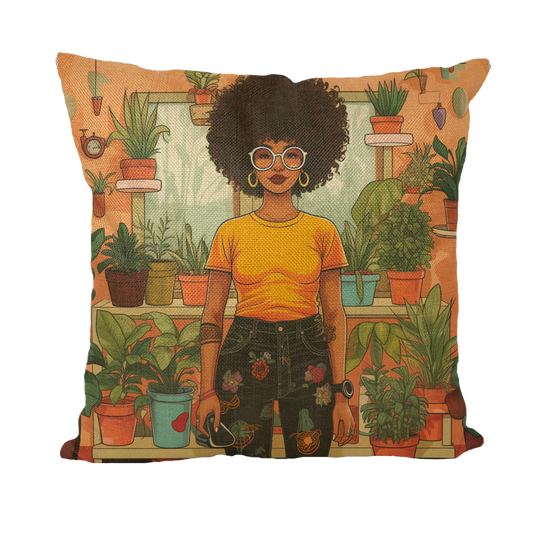 | Plant Mom Collection | Amina Tangerine | Throw Pillows