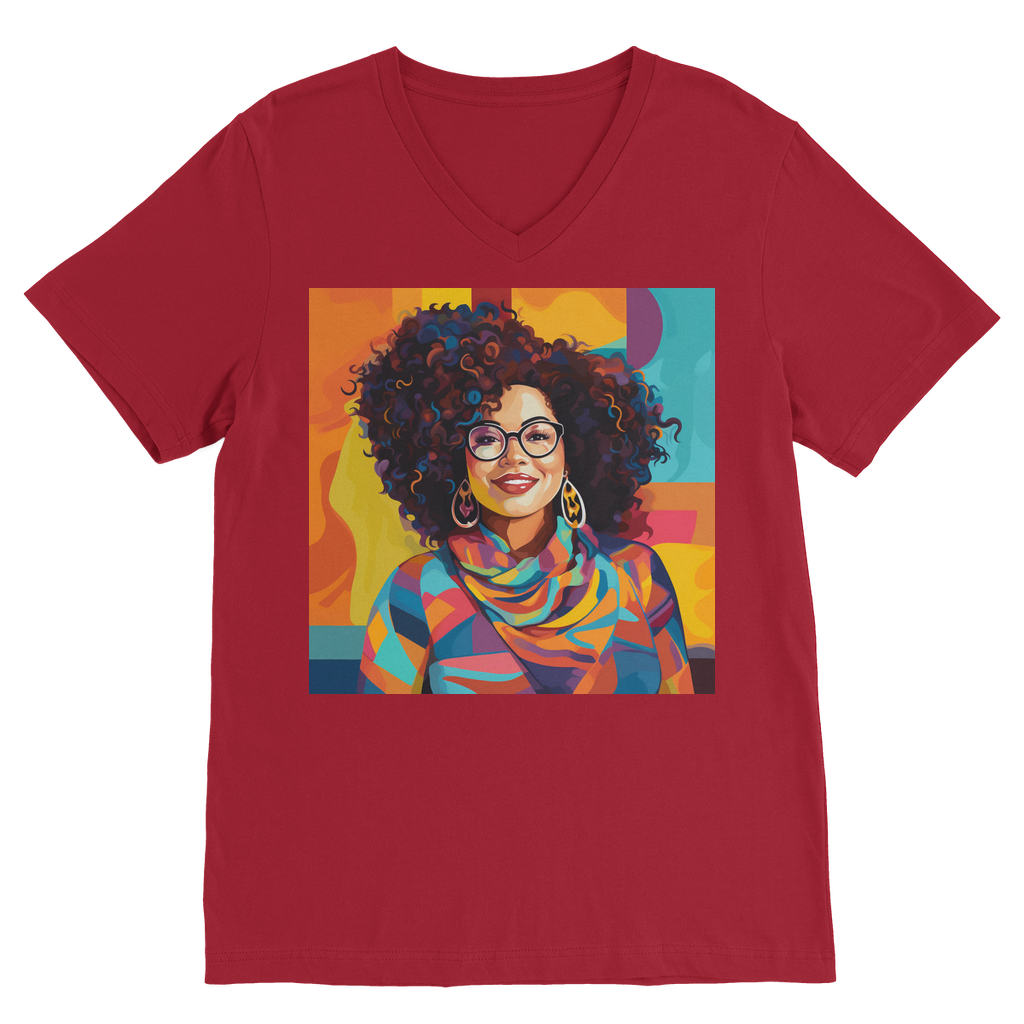 Black In Tech Collection| Maria| Premium V-Neck T-Shirt