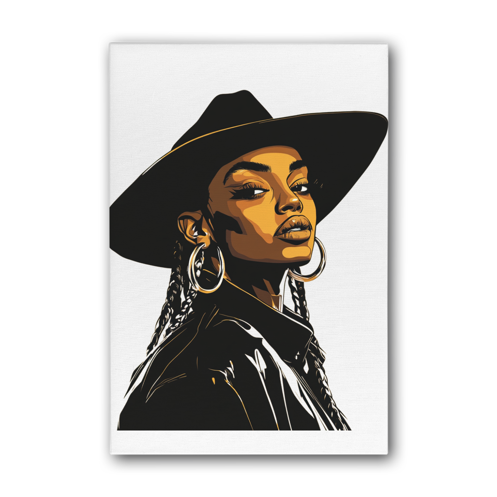 Bey Collection| Dark Cowgirl Diva | #cowboycarter Premium Stretched Canvas