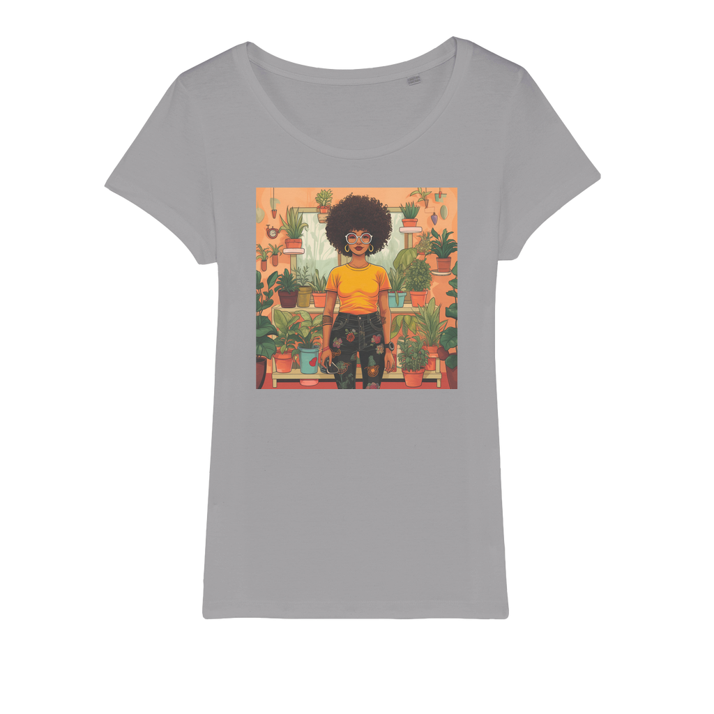 | Plant Mom Collection | Amina Tangerine | Organic Jersey Womens T-Shirt