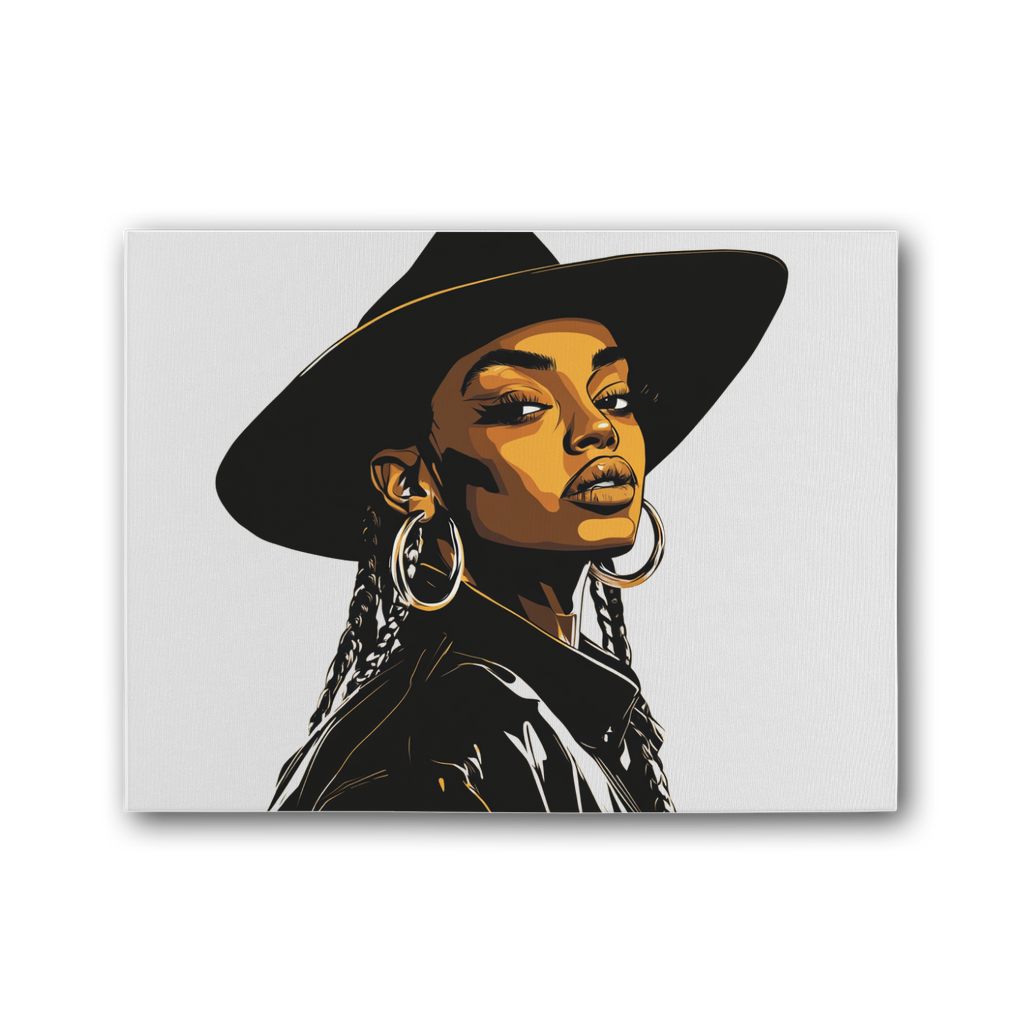 Bey Collection| Dark Cowgirl Diva | #cowboycarter Premium Stretched Canvas