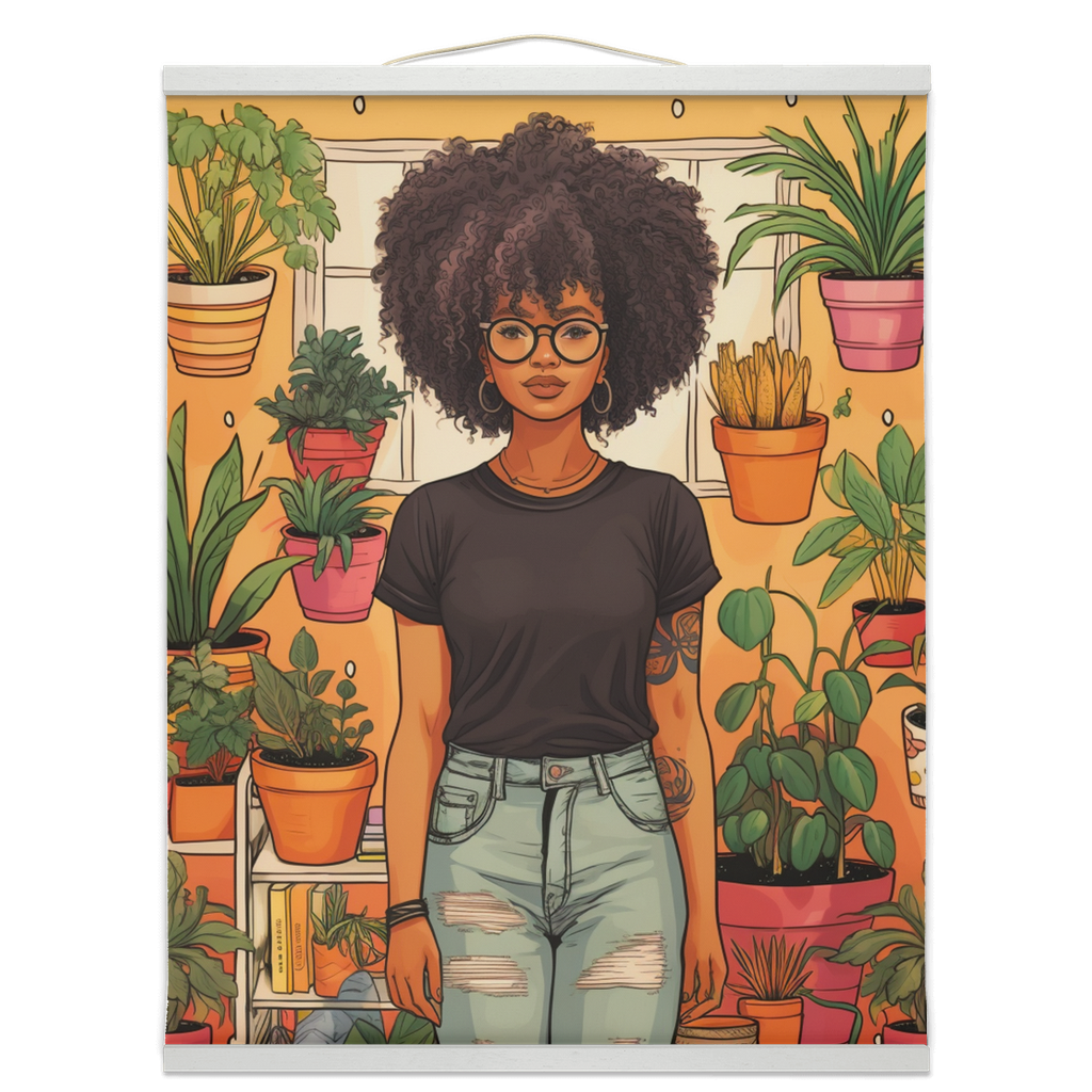 Plant Mom Collection | Tequlia Sunrise | Hanging Canvas Prints | Black Woman | By Her Beloved Plant Babies |