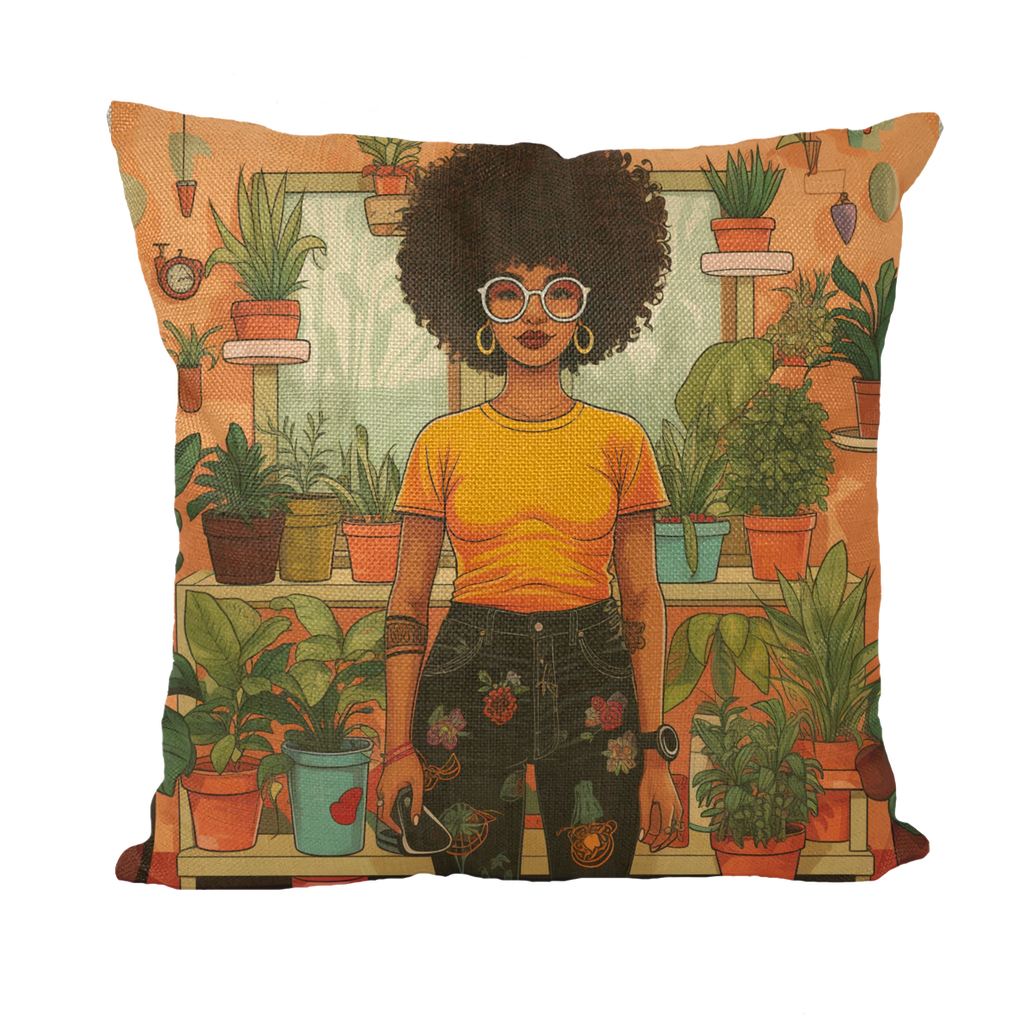 | Plant Mom Collection | Amina Tangerine | Throw Pillows