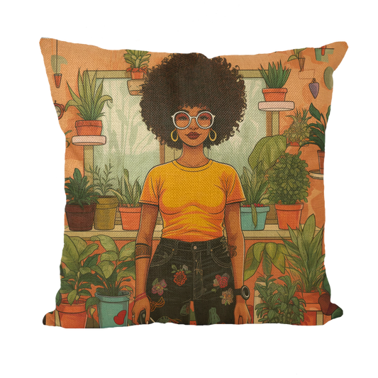 | Plant Mom Collection | Amina Tangerine | Throw Pillow with Insert