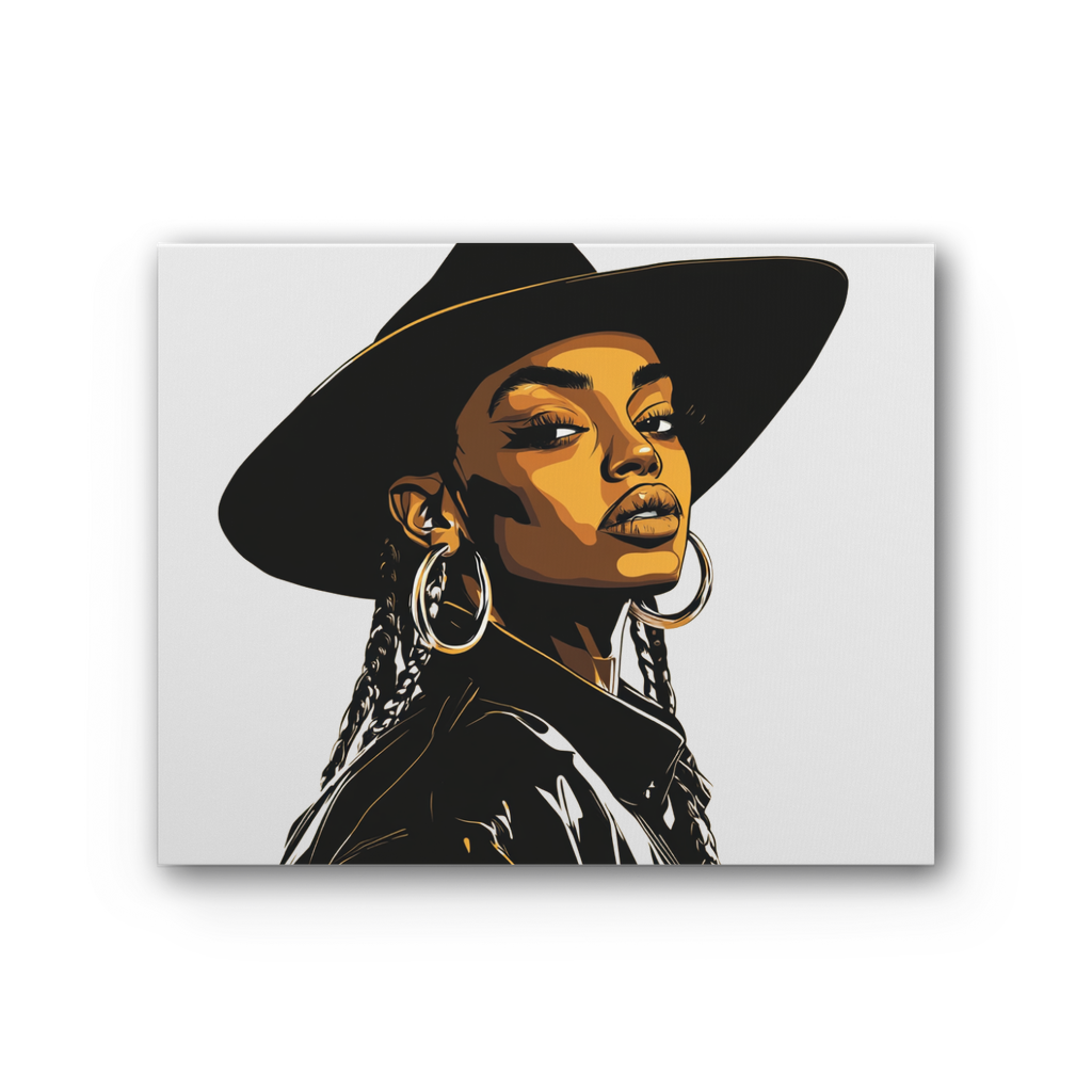 Bey Collection| Dark Cowgirl Diva | #cowboycarter Premium Stretched Canvas