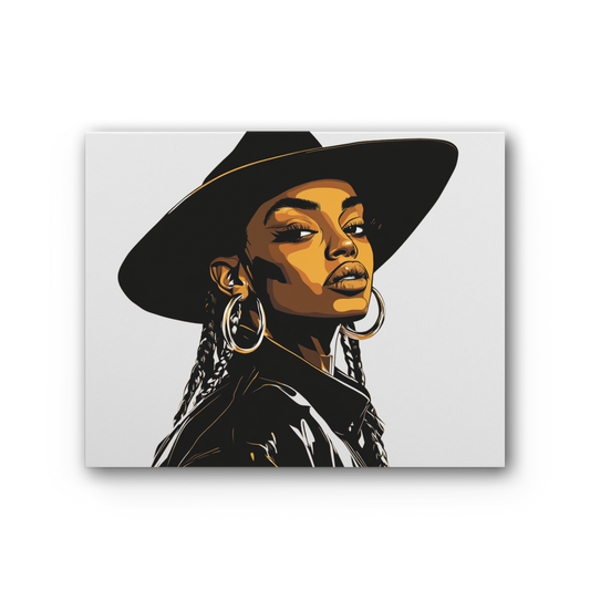Bey Collection| Dark Cowgirl Diva | #cowboycarter Premium Stretched Canvas