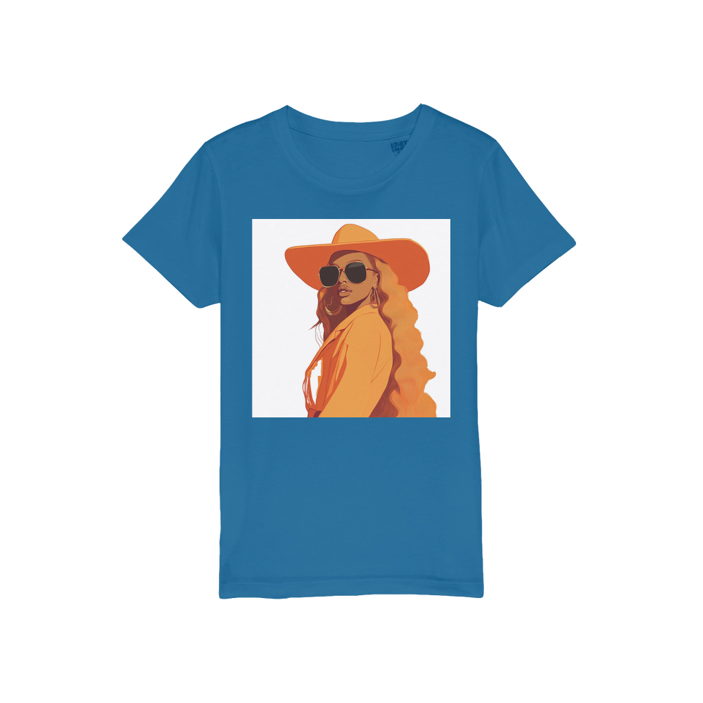 Bey Collection| Orange Diva | #cowboycarter Organic Jersey Kids T-Shirt