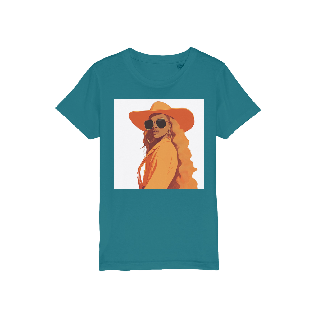 Bey Collection| Orange Diva | #cowboycarter Organic Jersey Kids T-Shirt