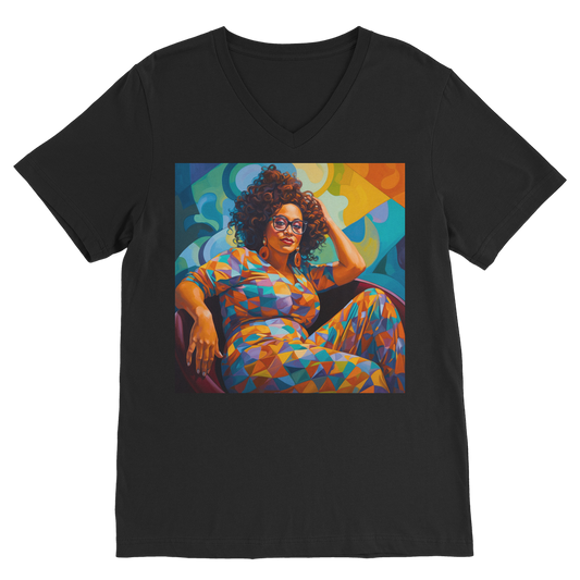 Black In Tech Collection | Maiya | Premium V-Neck T-Shirt