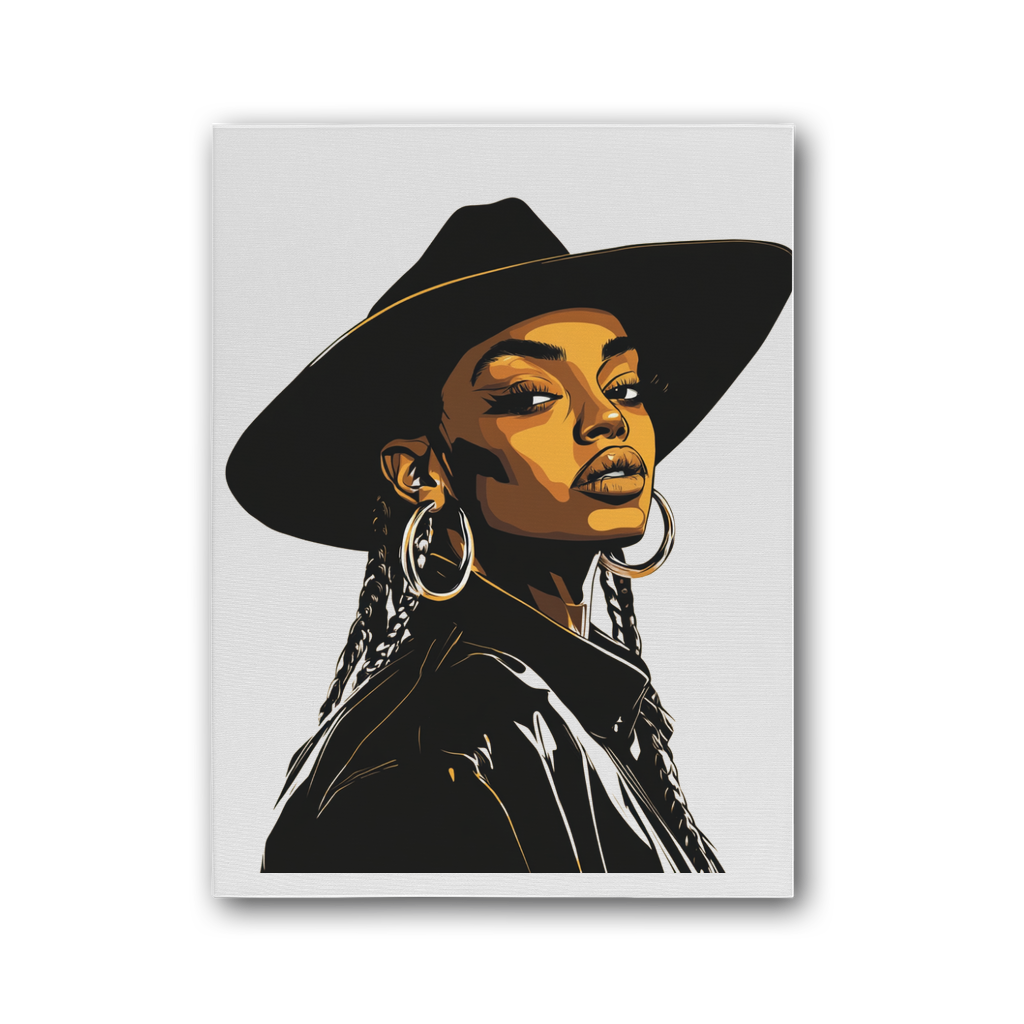 Bey Collection| Dark Cowgirl Diva | #cowboycarter Premium Stretched Canvas