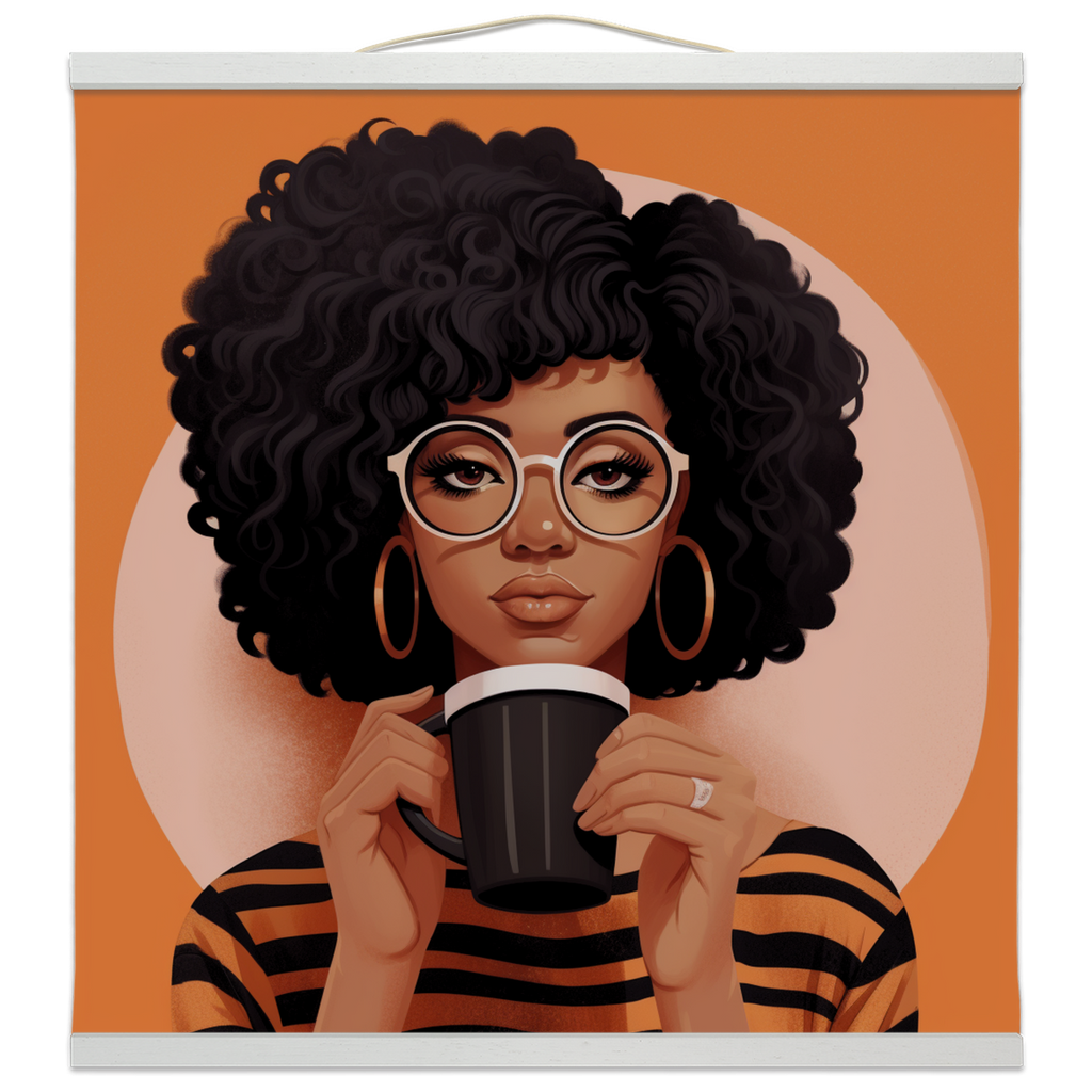 Coffee Break Collection|  Jamila |  Hanging Canvas | Black Women art |