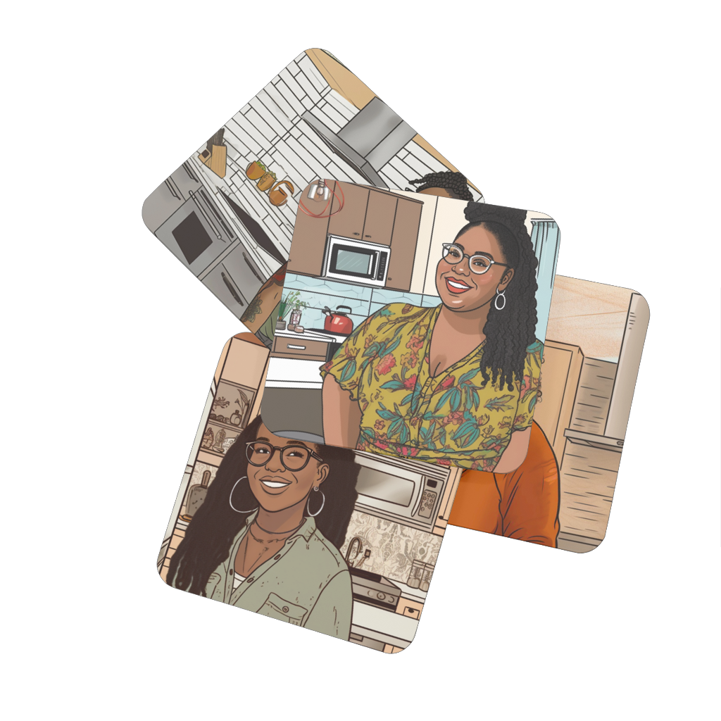 | Everyday Black Girl Magic Collection | Janelle Melanin Magic | Hardboard Coaster Set of 4