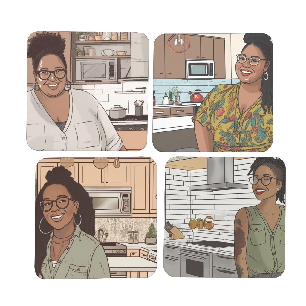 | Stephanie Melanin Magic| Hardboard Coaster Set of 4