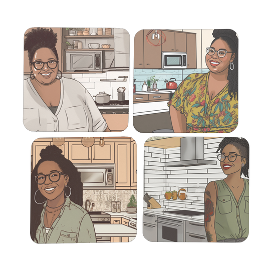 | Stephanie Melanin Magic| Hardboard Coaster Set of 4