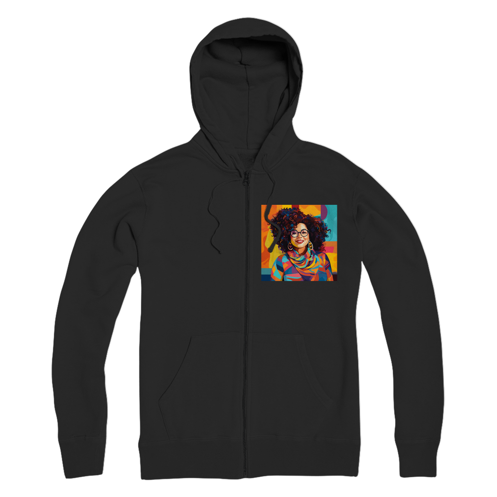 Black In Tech Collection| Maria| Premium Adult Zip Hoodie