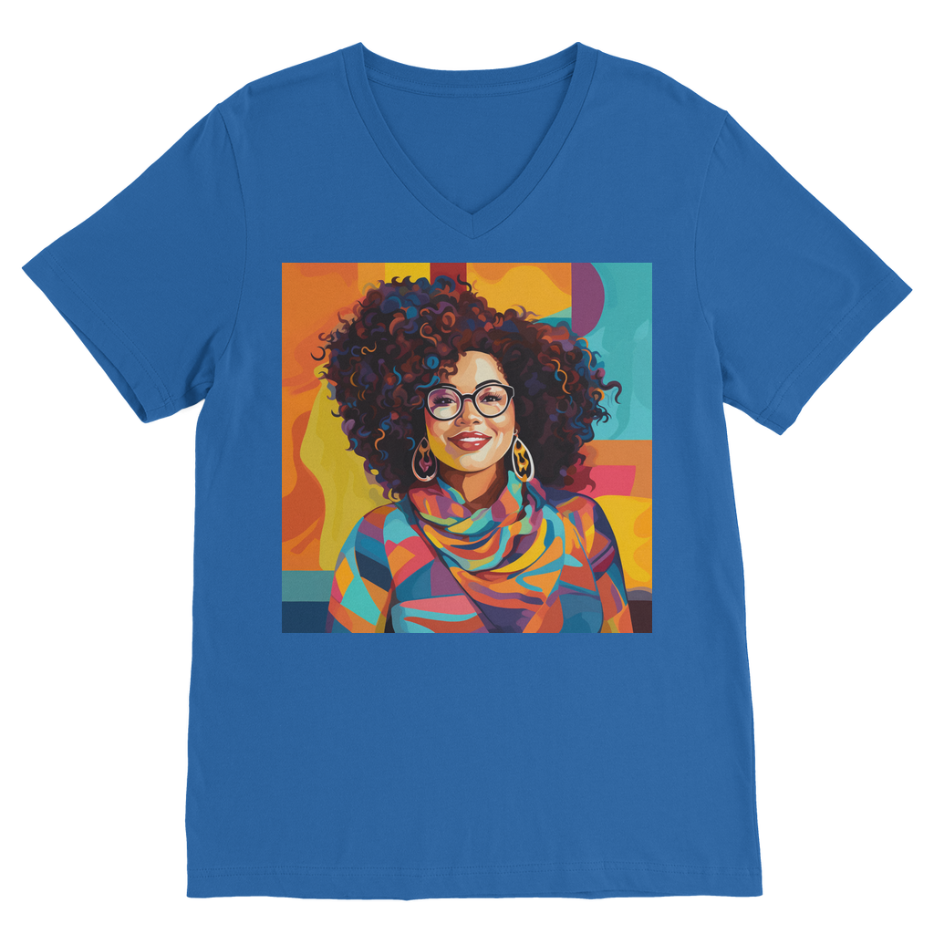 Black In Tech Collection| Maria| Premium V-Neck T-Shirt