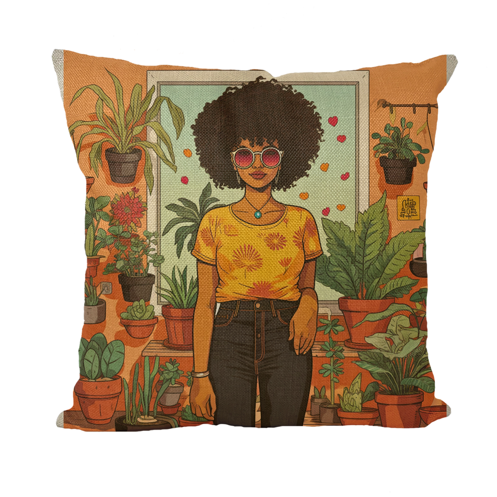 | Plant Mom Collection | Amina Tangerine | Throw Pillows