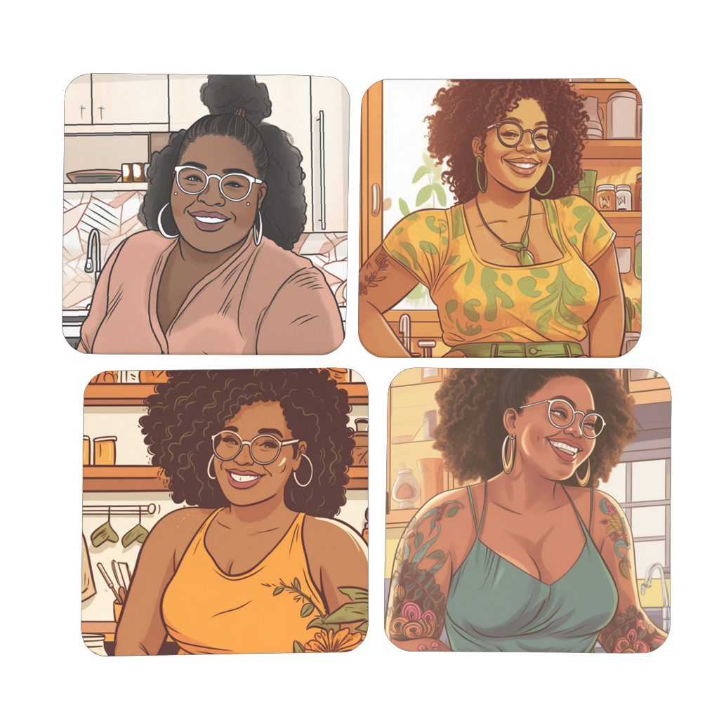 | Everyday Black Girl Magic Collection | Debra Melanin Magic| Hardboard Coaster Set of 4
