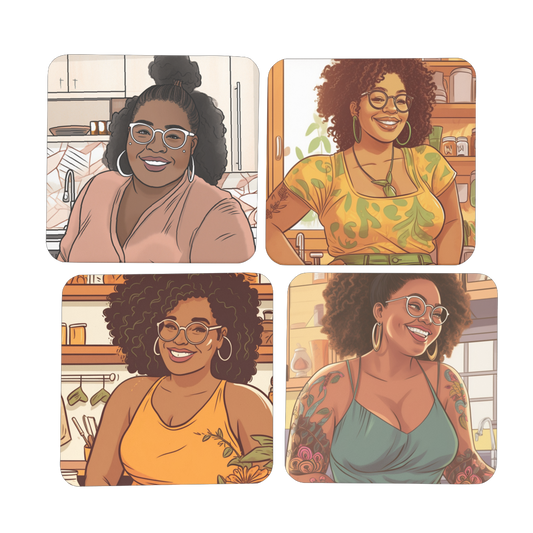| Everyday Black Girl Magic Collection | Debra Melanin Magic| Hardboard Coaster Set of 4