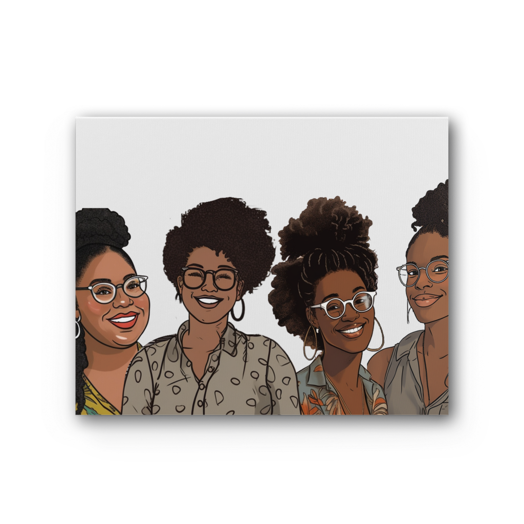 | Women's Collective | Quad Sis| Melanin Magic | Premium Stretched Canvas