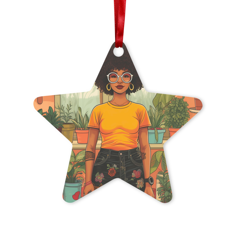 | Plant Mom Collection | Amina Tangerine | Metal Hanging Ornament