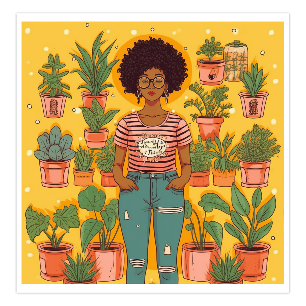 Plant Mom Collection | Sunshine | Folded Cards | Black Woman | By Her Beloved Plant Babies |